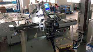 Automatic sewing machine for stitching elastic bands into a ring AAS-103E video