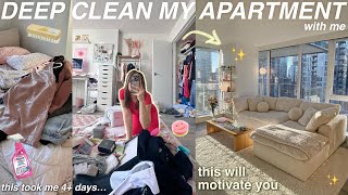 EXTREME APARTMENT DEEP CLEAN OUT | decluttering, organizing, & cleaning the mess! (it was so bad...)