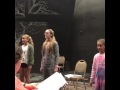 Teen Fiona, Adult Fiona, Little Fiona singing "I know it's today" Shrek the musical!