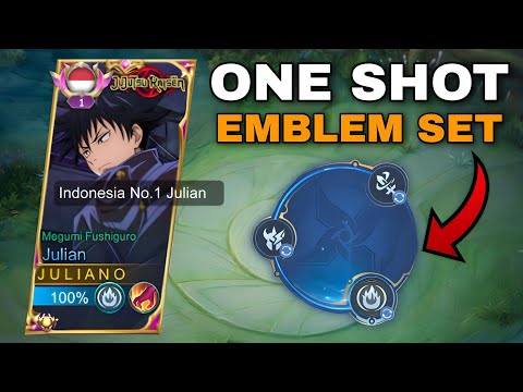 GLOBAL JULIAN ONESHOT DAMAGE HACK BUILD AND EMBLEM SET 2023🔥 - Mobile Legends Bang Bang
