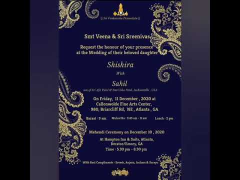 Shishira Sahil Wedding                                       Wishes from India.....