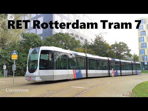 Cabinerit Tram Rotterdam CS - Bergweg - Woudestein | RET Lijn 7 Omleiding