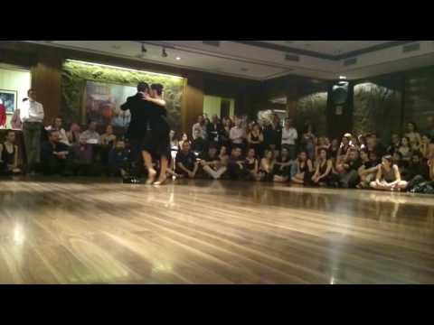  Neri Piliu  and  Yanina Quiñones  are  dancing  to  "  Cascabelito  "  by  Osvaldo Pugliese  at  Ankara Tango Meeting  in  2016