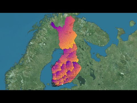 Population distribution in Finland (1950 -- 2022)