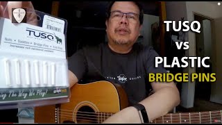 Video thumbnail for Tusq Bridge Pins vs Plastic Bridge Pins Comparison  Acoustic Guitar | Edwin-E by Edwin-E