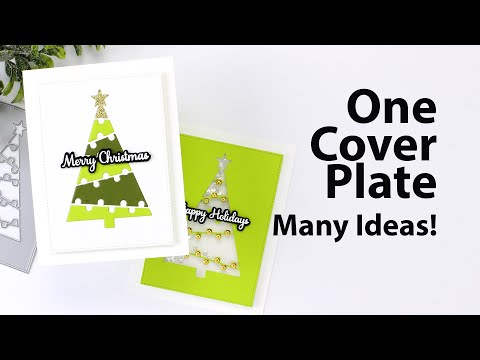 Die Cut Inlay + Shaker Card  | Gina K Designs Christmas Tree Cover Plate