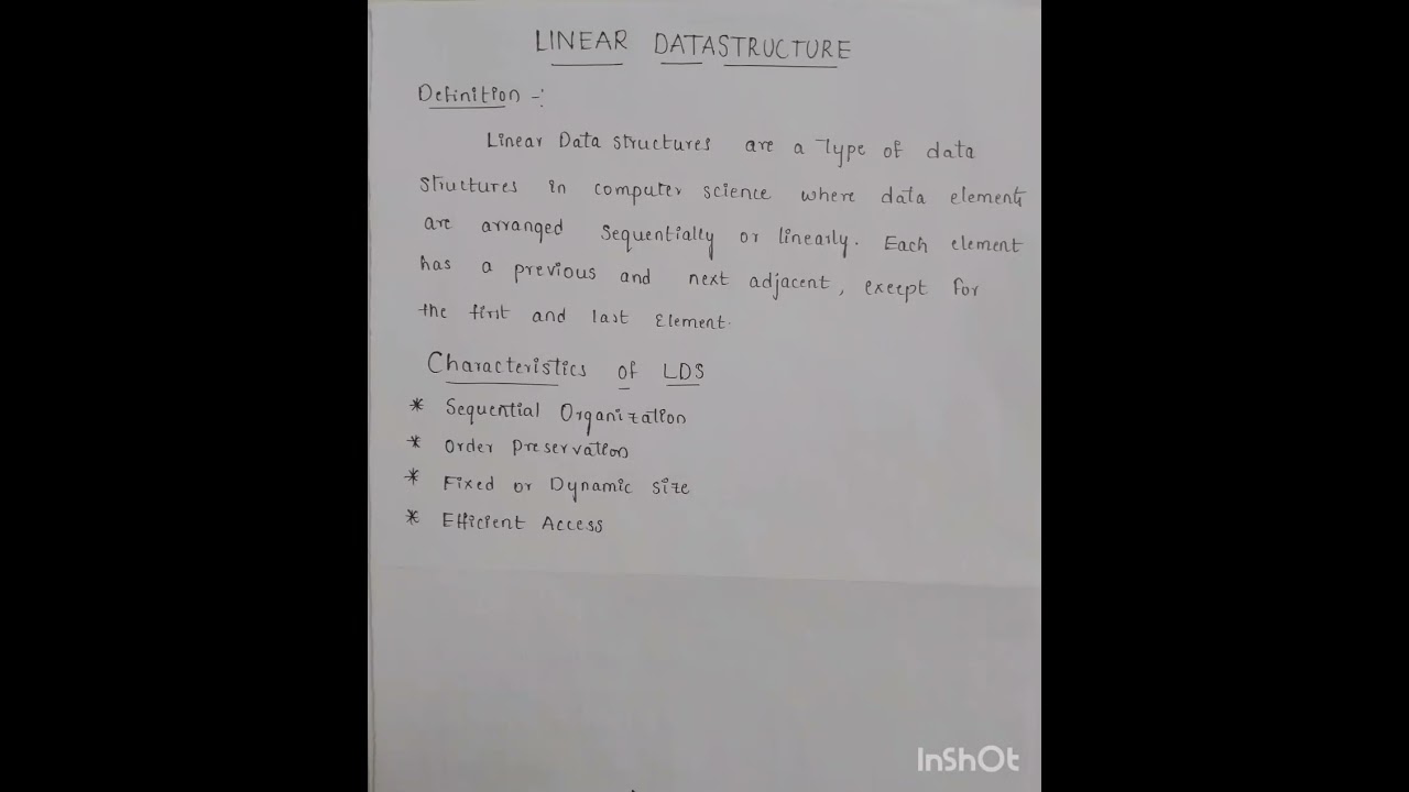 Linear Data Structure , Definition and its characteristics in  #DataStructure