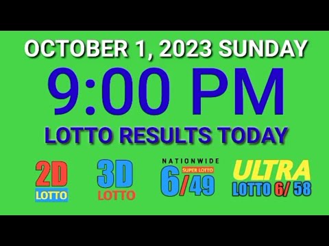 9pm Lotto Result Today PCSO October 1, 2023 Sunday ez2 swertres 2d 3d 6/49 6/58