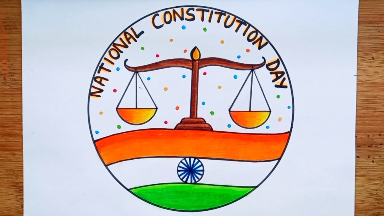 National Constitution Day Poster Drawing Easy/ National Law Day Drawing/Constitution Day Poster Easy