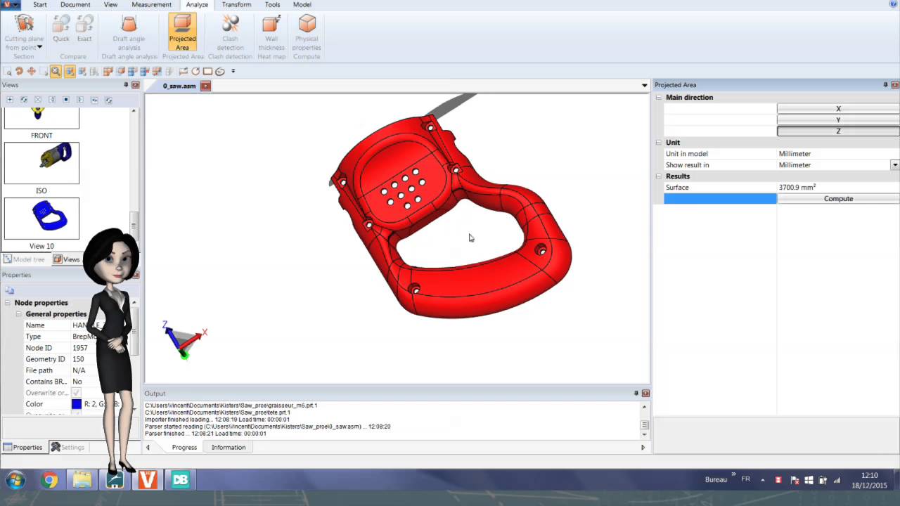 3DViewStation Draft Angle analysis and Projected surface