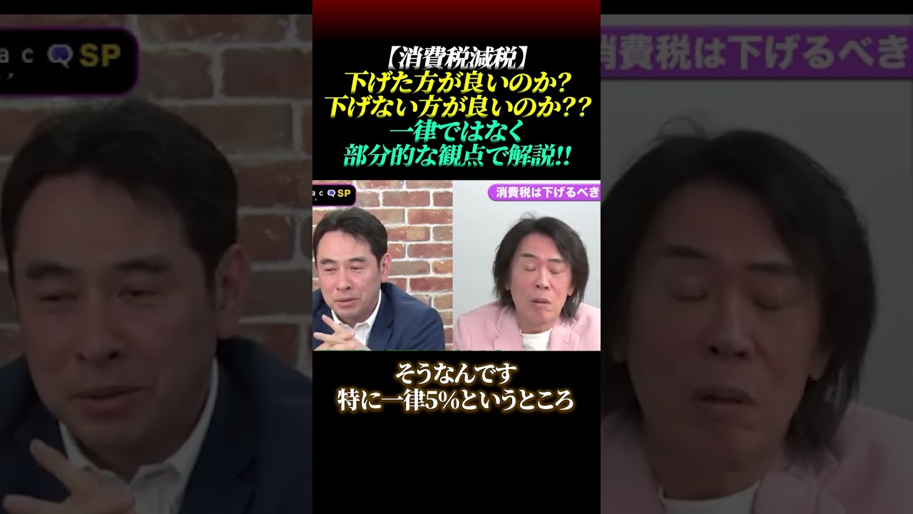 【消費税減税】「下げた方が良いのか？下げない方が良いのか？」一律ではなく部分的な観点で解説!!#消費税減税 #消費税一律5％引き下げ #食料品の消費税率引き下げ #財源 #リハック
