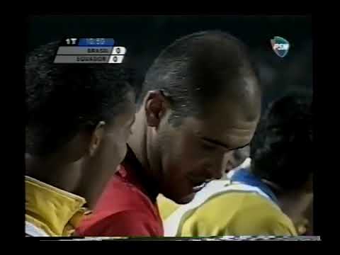 Eliminatorias Mundial 2002: Brasil 3-2 Ecuador (26/04/2000). Narración en portugués.