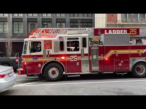 COMPILATION OF MULTIPLE FDNY UNITS RESPONDING TOGETHER TO SEPARATE CALLS IN NEW YORK CITY.  27