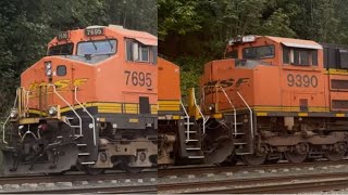 BNSF 7695 golden swoosh with BNSF9390 high  headlight ACE pt 2!