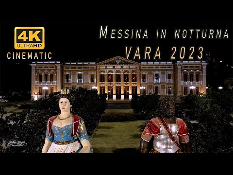 VARA MESSINA 2023 IN NOTTURNA |  LA VARA AL DUOMO, I FUOCHI, I GIGANTI MATA E GRIFONE, LA CITTA'