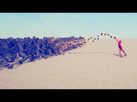 BOMB THROWER GOD vs 100x RIOT POLICE - Totally Accurate Battle Simulator TABS