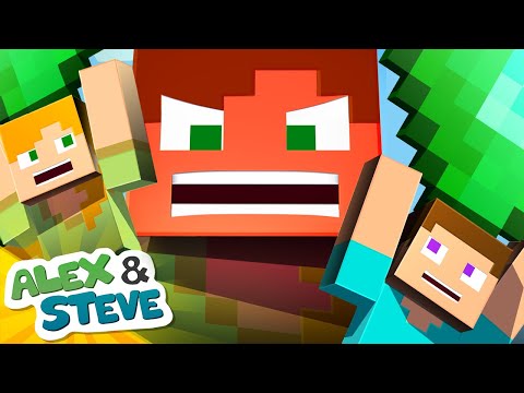 Blue Monkey - BABY ALEX AND STEVE! Minecraft Animation - Alex and Steve Life