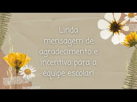 Message of thanks and encouragement to the school team!