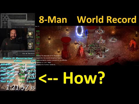 Review 8-Man WR Speedrun! 1:21:57 - Diablo 2 Resurrected
