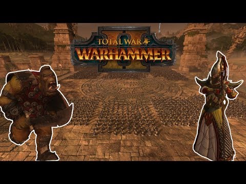 Total War Warhammer II: 3000 Orc Boyz VS 500 Swordmasters.