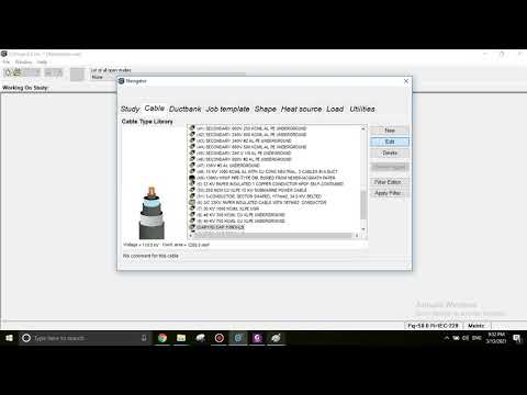 Usando CYMCAP - Use CYMCAP para calcular a ampacidade do cabo.