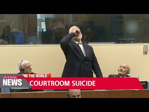 Bosnian war criminal dies after swallowing poison in UN court