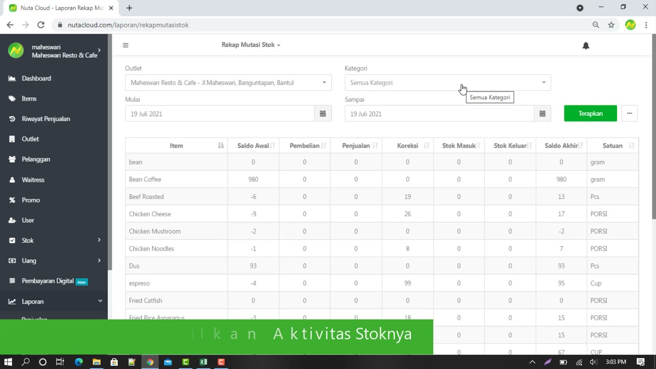 Laporan Rekap Mutasi Stok