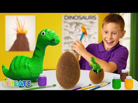 Creative Dino Adventure! 🦕 Dinosaur Eggs, Flying Dinos & Crafty Surprises! 🎨