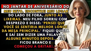 A HISTÓRIA REAL DESTA AVÓ👵No aniversário do meu neto me colocaram junto às lixeiras, minutos depois