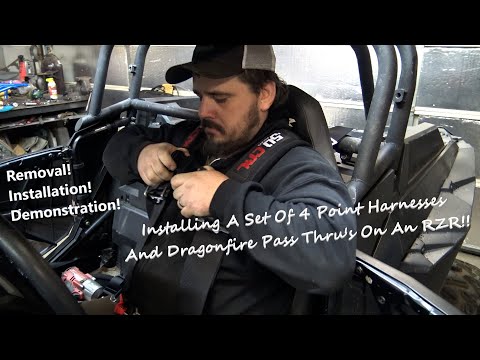Installing 4 Point Harnesses And DragonFire Pass Through Bezel On A Polaris RZR!!
