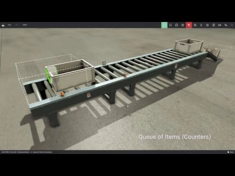 Queue of Items (Counters) - FACTORY I/O Scene