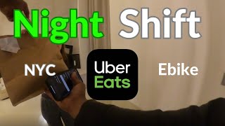 Uber Eats At Night In New York City