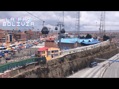 La Paz Cable Car Ride 🇧🇴 | El Alto Market | 4K