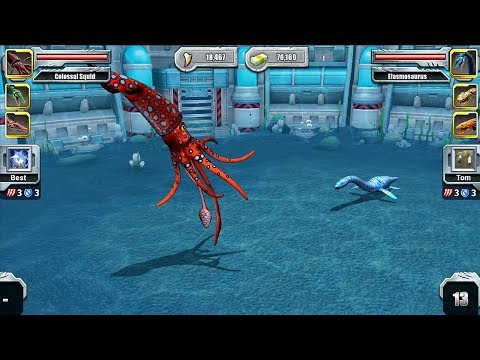 Colossal Squid VS Elasmosaurus - Jurassic Park Builder Aquatic Tournament Android Gameplay HD