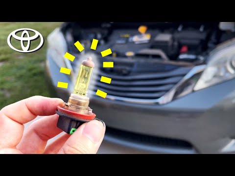 How to REPLACE headlight BULB on Toyota Sienna