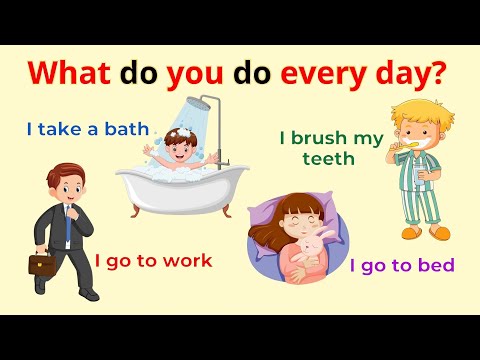 What Do You Do Every Day? | Action Verbs For Beginner Daily English | English Sentences
