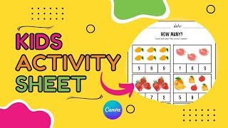 How to Make a Kids Counting Worksheet in Canva | Step-by-Step Math Worksheet Tutorial