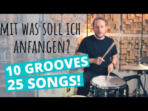 10 Grooves/25 Songs für Schlagzeug Anfänger (mit Übungsanleitung)