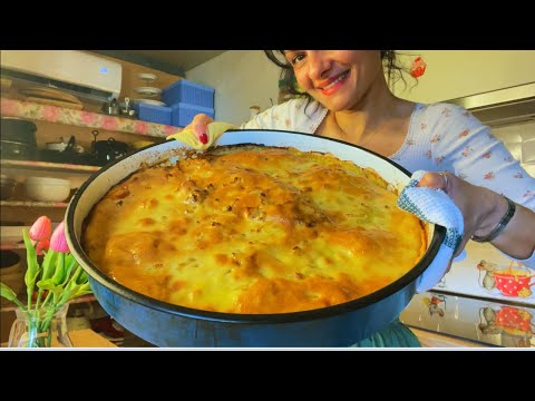 Šta kuvati? Moj ručak za veliku porodicu! Jeftino,brzo,ukusno. ZAPEČENI KROMPIR SA MESOM I PRELIVOM.