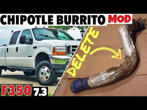 2001 F350 7.3 Powerstroke (Chipotle Burrito Delete Mod) Intercooler pipe foil wrap insulation remove