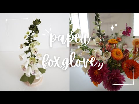 DIY Foxglove Paper Flower Making Cardstock Paper Crafts