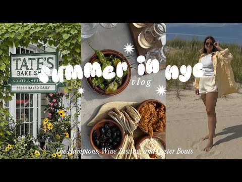 nyc vlog ☀️ hamptons, wine tasting, beach, summer in a bottle, oyster boats and dumbo rooftop bar