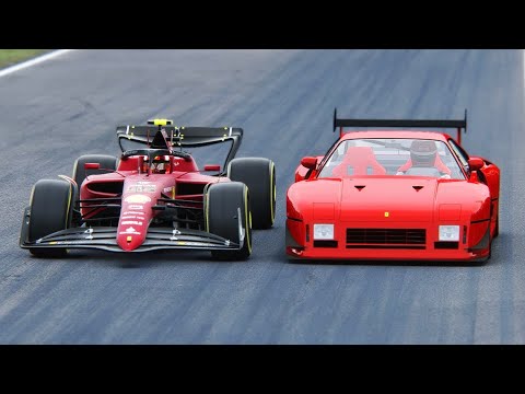 Ferrari F1 2022 F1-75 vs Ferrari 288 GTO EVOLUZIONE at Fiorano Speed Day