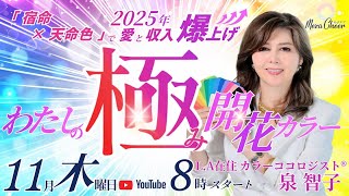 【11月14日】泉智子さん「『宿命x天命色』で2025年愛も収入も爆アゲる⤴【私の極み開花カラー】」