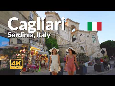 Cagliari Walking Tour 4K | Explore Sardinia Historic Streets Italy
