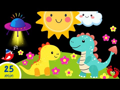 Cute Dino Peekaboo | Baby Sensory High-Contrast & Soothing Music