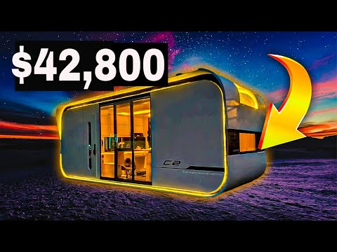 Part of a video titled Inside a Modern Tiny House for $42,800 | Nestron Cube - YouTube