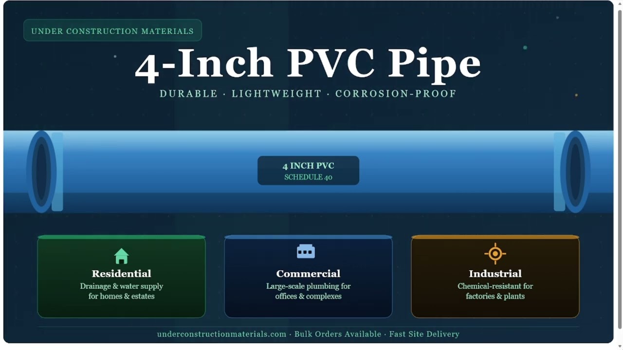 Reliable 4-Inch PVC Pipe for Residential, Commercial & Industrial Construction