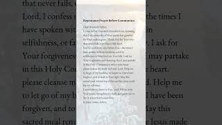 Repentance Prayer Before Communion  #prayer #communion #repentance #god