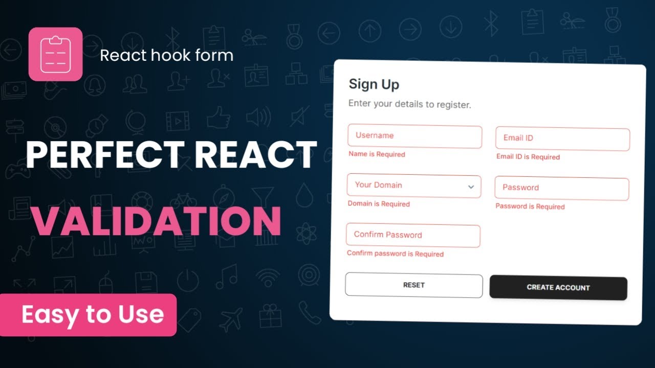 React js Form Validation tutorial | React Hook Form Advance Usages